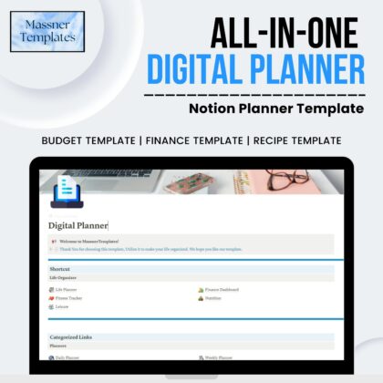 Notion Template Notion Dashboard with budget template to get finances in check and planners to track goals