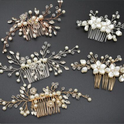 Bridal Hair Comb Clip Bride Bridesmaid Maid of Honour Elegant and Glamorous Wedding Hair Accessory Silver, Gold, Rose Gold, Pearls Beads
