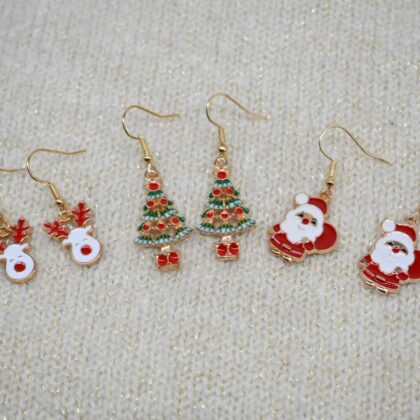 Christmas Jewellery Dangle Earrings Bracelet Santa Rudolph Christmas Tree Stocking Filler Personalised Gift Tag