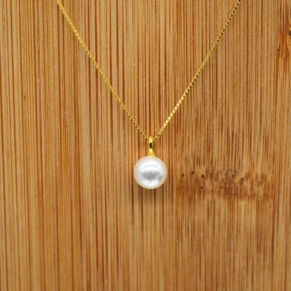 Sterling Silver Pearl Necklace Minimalist Dainty Pearl Necklace Gold Necklace Bridesmaid Gift Mothers Wife Personalised Gift Tag