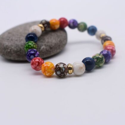 Chakra Beaded Bracelet Natural Crystal Love Heart Personalised Gift Tag