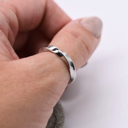 Sterling Silver Twisted Thumb Ring Adjustable Dainty Wrap Ring Personalised Gift Tag
