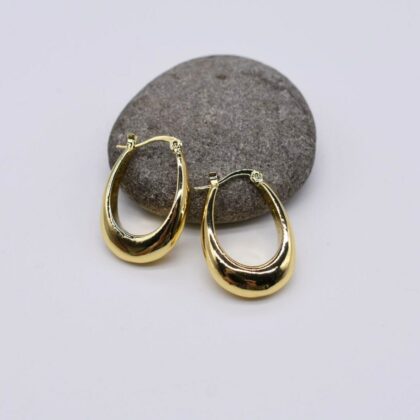 18k Gold Plated Chunky Hoop Earrings Personalised Gift Tag